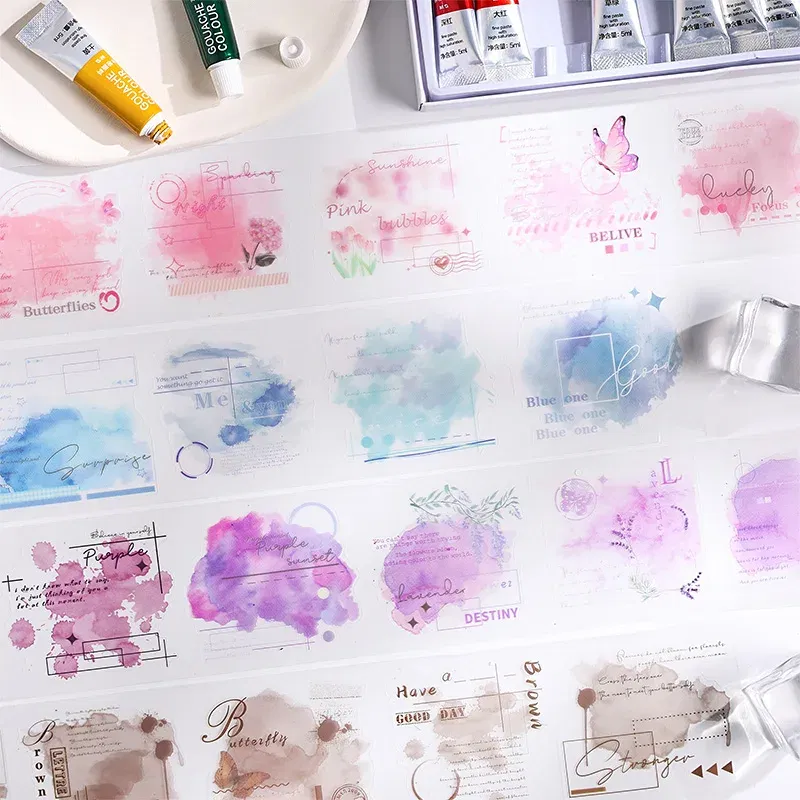 Color: WHITE - 60mm*2m/ 6Roll Washi Tape INS Stickers Masking Adhesive Creative Decor Scrapbook supplies DIY Diary Planner office stationery