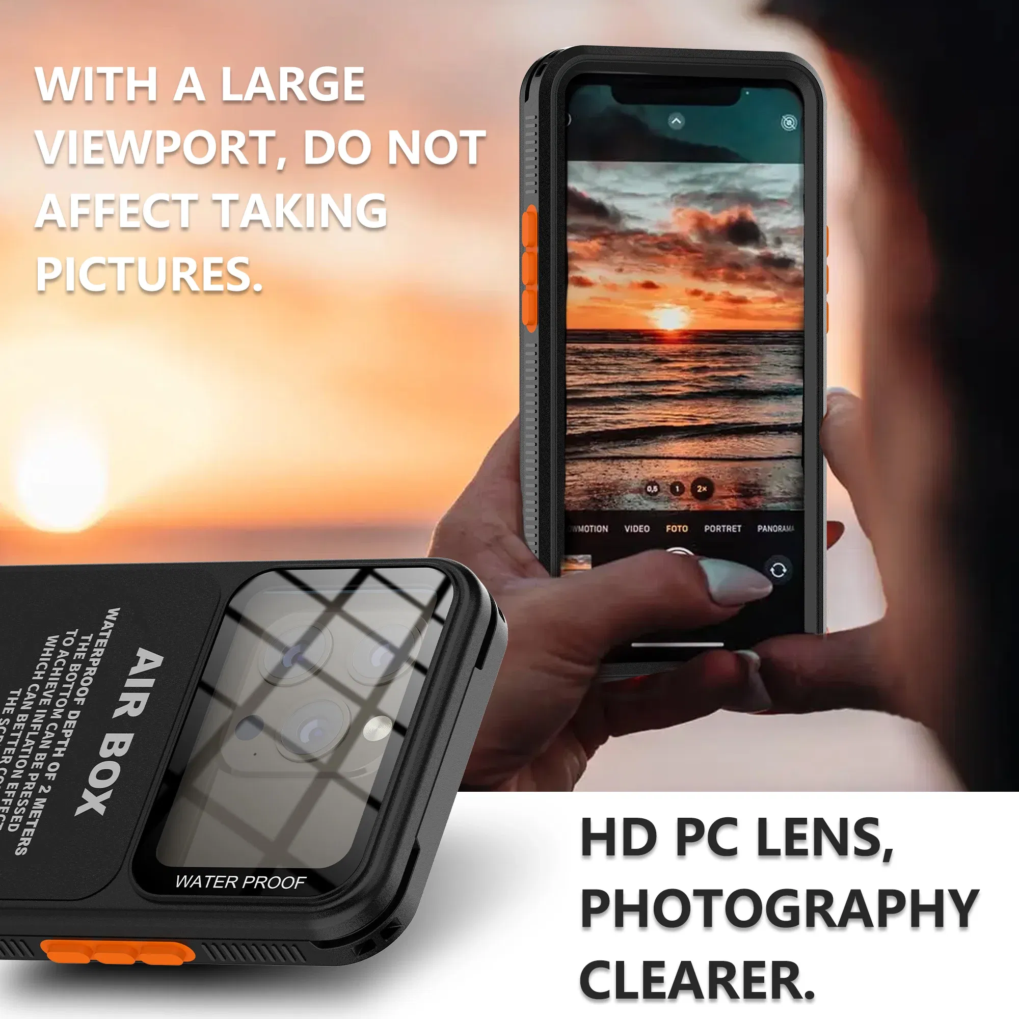 Color: Beige, Material: ABS - IP68 Waterproof Phone Case For iPhone 15 14 13 12 Pro Max Plus Underwater Taking Shockproof Dustproof Swimming Diving Cover