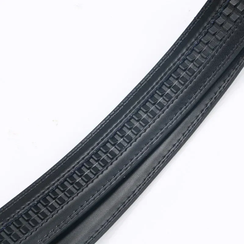 Color: Dark Brown, Belt Length: 115CM - Men No Buckle 3.5cm Wide 130 140 150 160 170 cm Large Plus Size Belt Straps No Buckle for Automatic Buckle Genuine Leather Belts