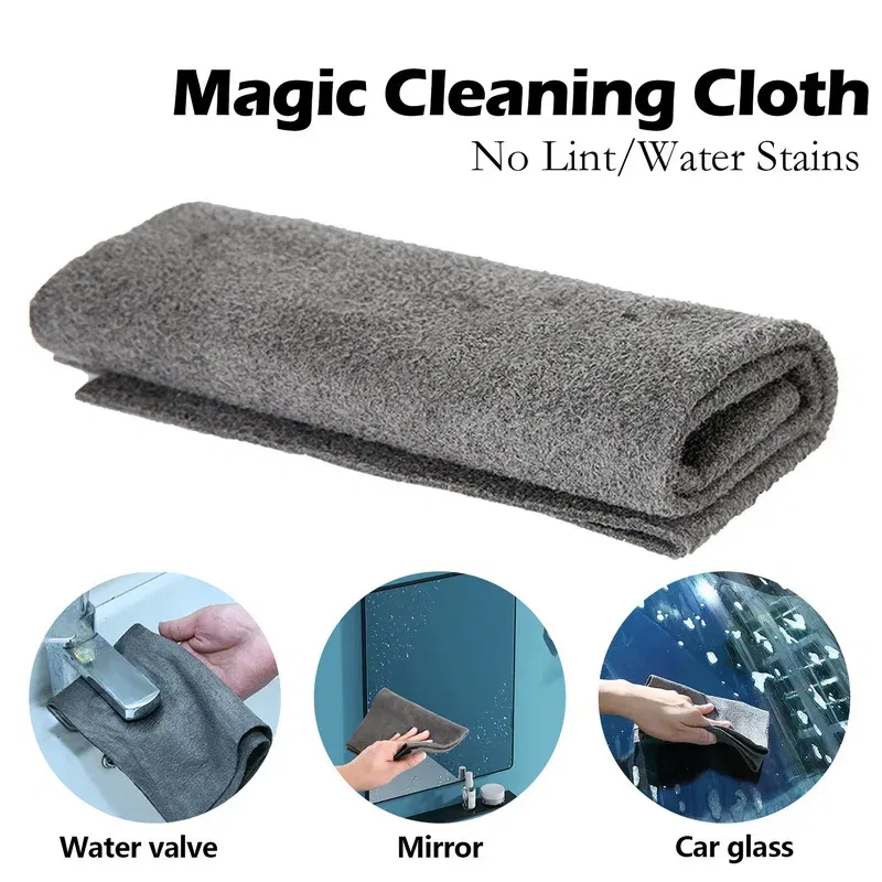 Color: Red, Specification: 2pcs, Ships From: CHINA - New Thickened Magic Cleaning Cloth Microfiber Glass Clean Towel Reusable Washable Lint-free Cleaning Rags for Kitchen Glass Car
