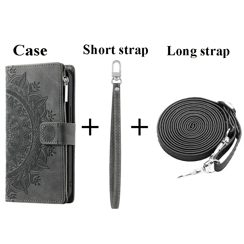 Color: Light Gray, Material: CANVAS - Capa For Motorola G85 G54 Power G24 G34 G45 5G Flip Case Zipper Leather Book Funda Moto G84 G53 23 G14 13 G04 S G 54 84 73 64 45