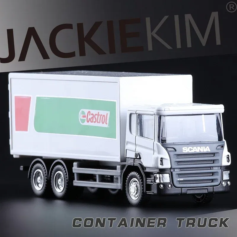 Color: PURPLE - Railed/Motor/Car/Bicycles Large Container Transport Truck Simulation Exquisite Diecast & Toy Vehicles RMZ city 1:64 Alloy Model
