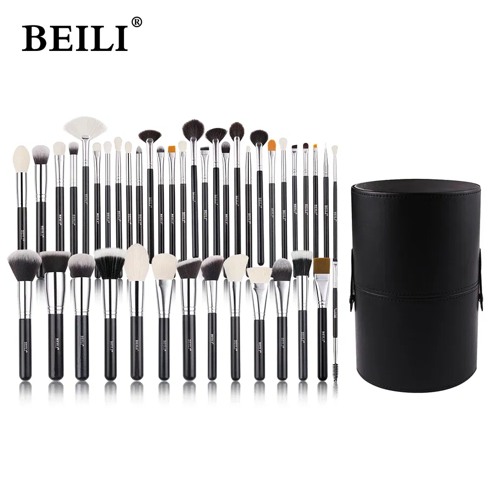 Handle Color: Blue, Ships From: CHINA - BEILI Makeup Brush Set with Holder 30-42Pcs Professional Foundation Powder Blush Eyeshadow Blending Brushes Kit Make Up Tools