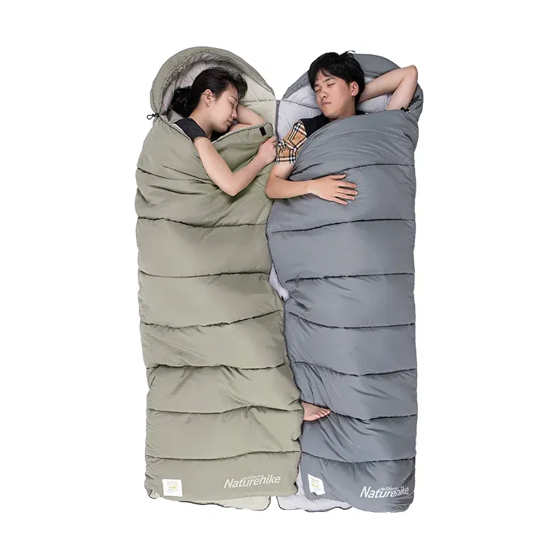 Color: Dark Khaki, Ships From: CN - Naturehike Winter Sleeping Bag Ultralight Compact Potable Envelope Cotton Quilt Spliced Travel Outdoor Camping Sleeping Bag