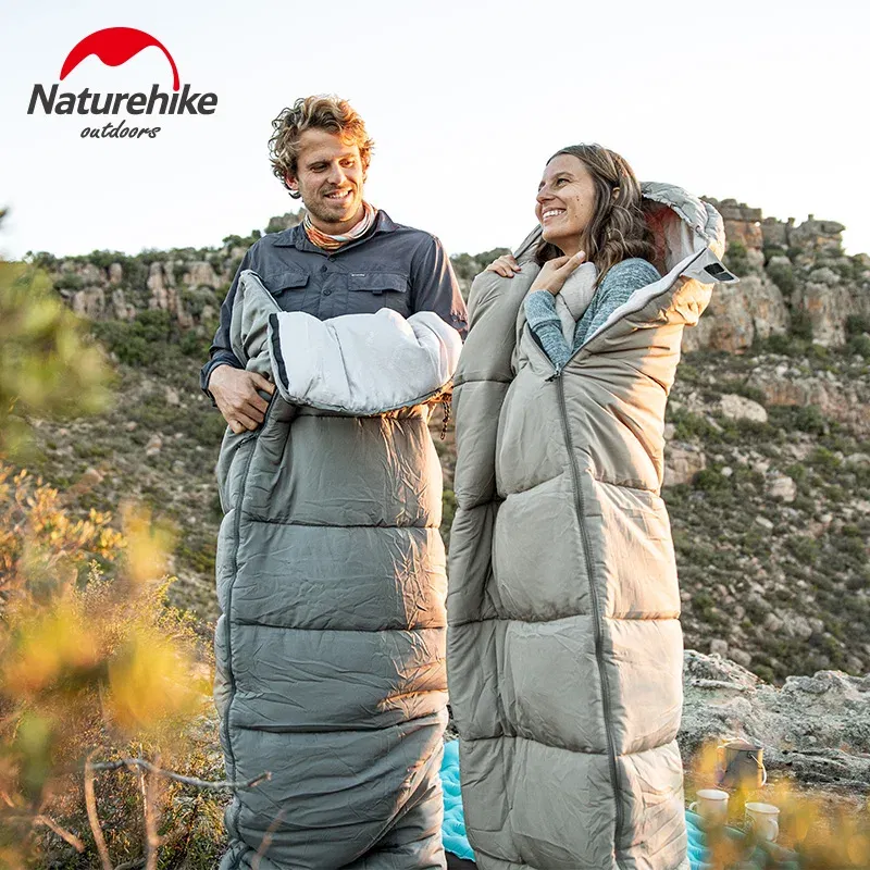 Color: Dark Khaki, Ships From: CN - Naturehike Winter Sleeping Bag Ultralight Compact Potable Envelope Cotton Quilt Spliced Travel Outdoor Camping Sleeping Bag