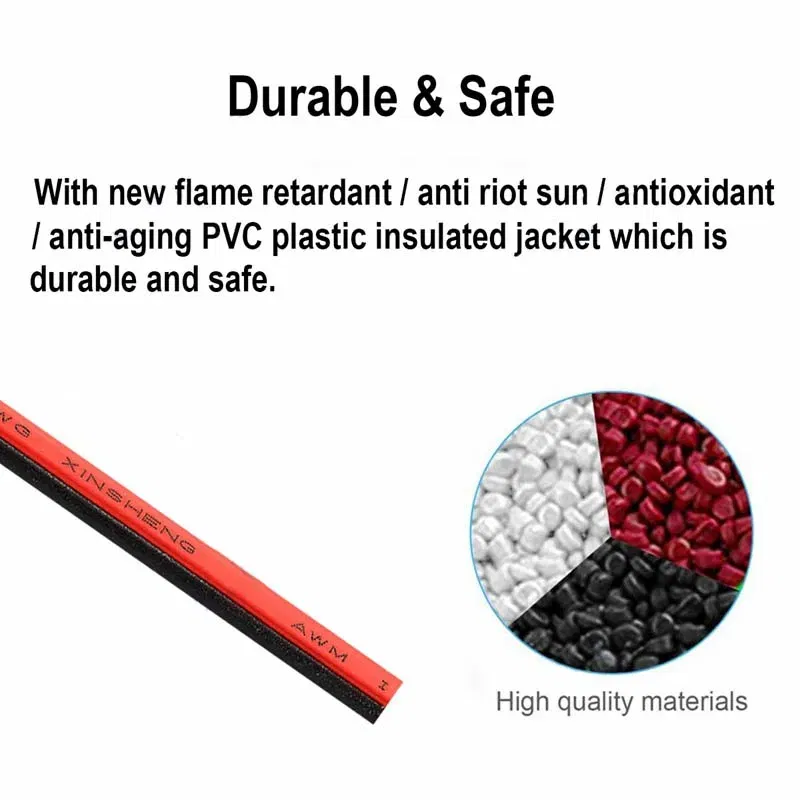 DC12V 2Pin Extension Electrical Power Wire 5M~100M Red Black Connect Cable 18 20 22 AWG PVC Copper Cord Line For LED Strip Light