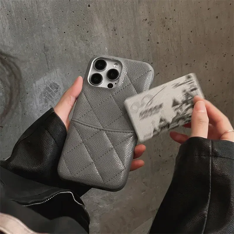 Color: SKY BLUE, Material: CANVAS - Luxury Lattice Pattern Leather Cover for IPhone 16 15 14 13 Pro Max Credit Card Slot Holder Purse Wallet Shockproof Phone Case