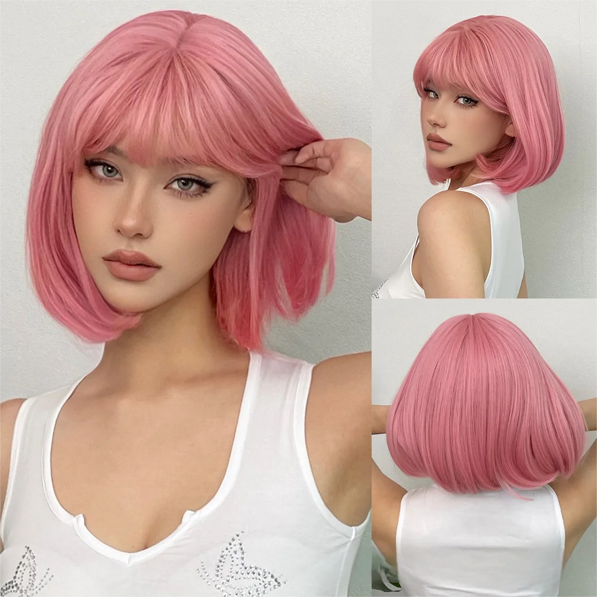 Color: #530 - Orange synthetic wig with big waves for party, Halloween cosplay, daily use wig, high-temperature hair accessory