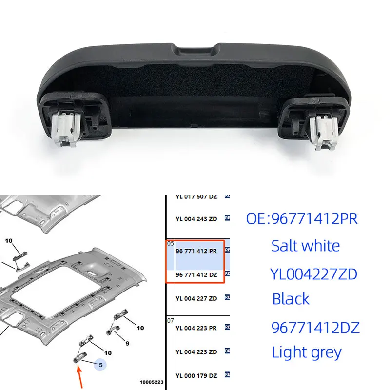 Color Name: Black - Sunglasses storage case 96771412DS 96771412PR for Citroen C4 for Peugeot 3008 308S 4008 5008 glasses case