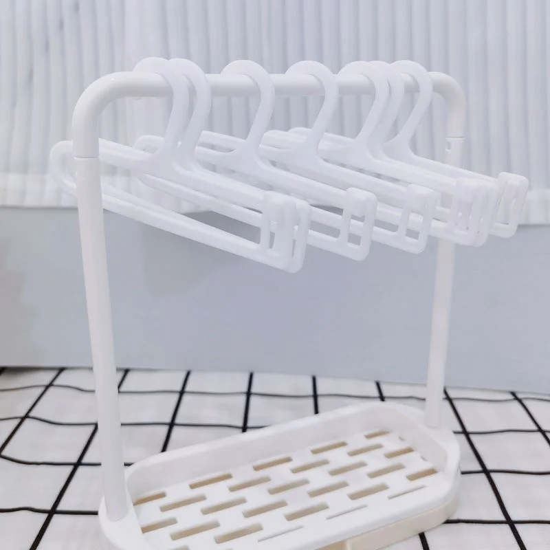 10pcs/Set Mini Clothese Hangers for Labubu&Other 17cm Dolls Labubu ShoeS Rack Doll Accessories