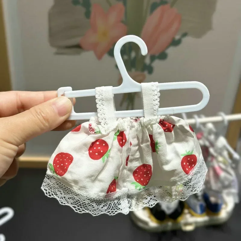 10pcs/Set Mini Clothese Hangers for Labubu&Other 17cm Dolls Labubu ShoeS Rack Doll Accessories