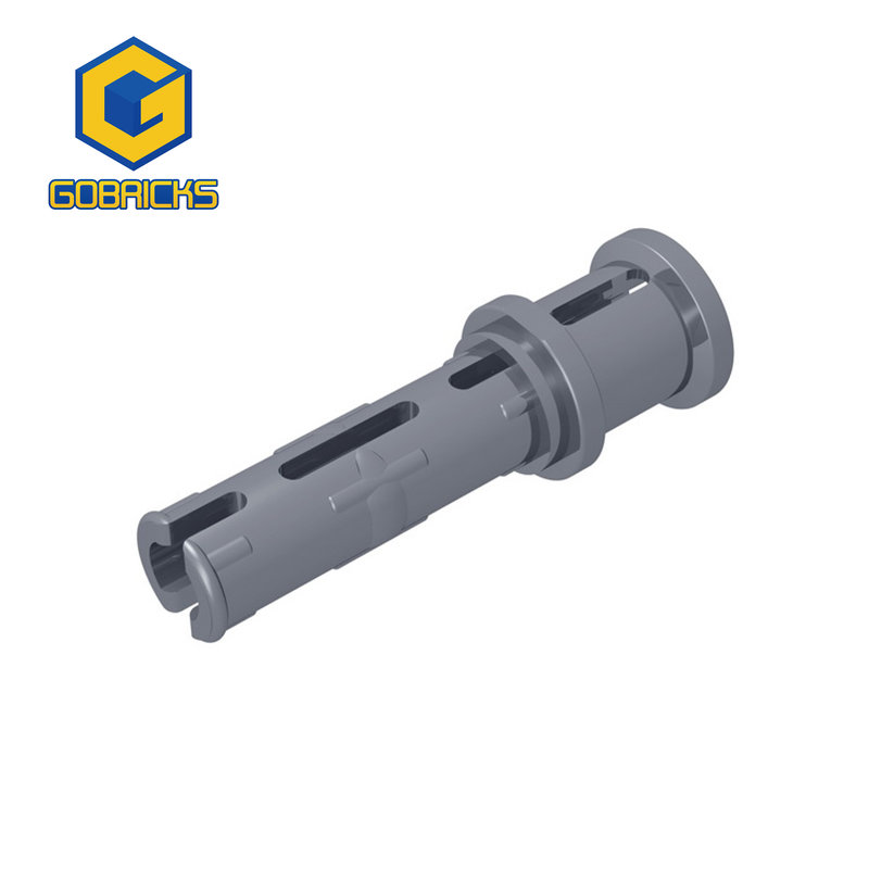 Color: Bright Light Yellow - Gobricks 10PCS Bricks Technical Pin 3L with Friction Ridges Lengthwise and Stop Bush Compatible With 32054 Assembles Block