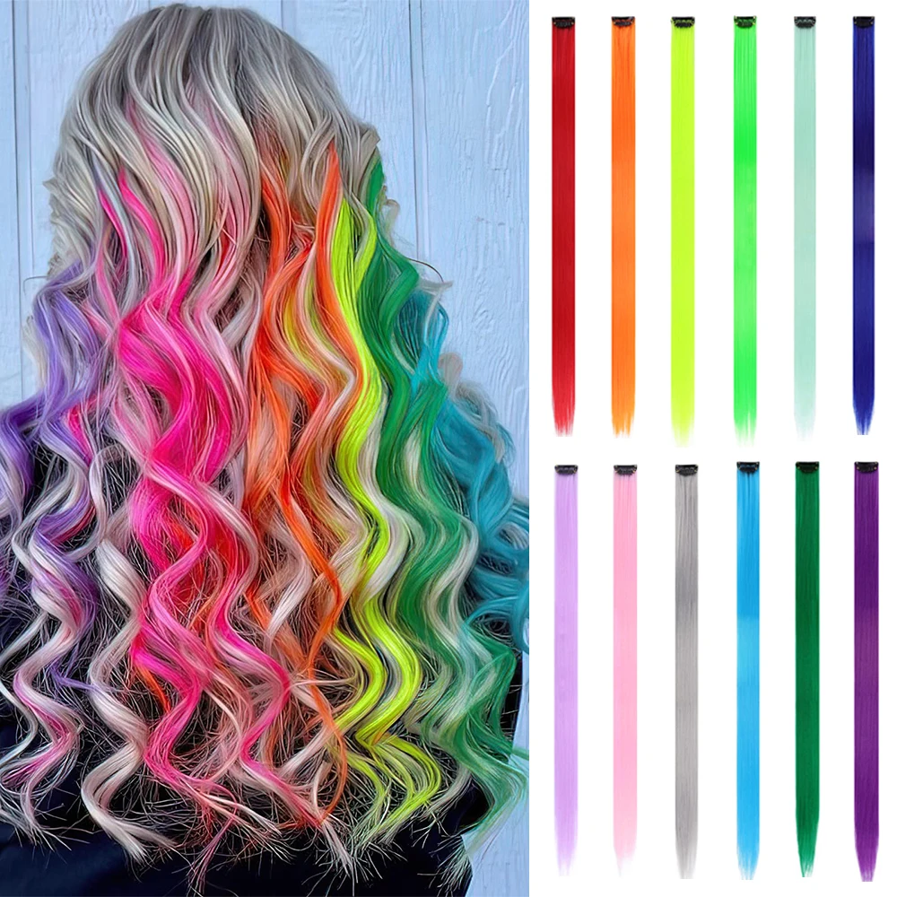 Color: T1B/Green, Stretched Length: 22INCHES - 12-Pack 22" Long Heat Resistant Women's Clip-In Hair Extensions - Durable BB Clip, Natural Look, Trimmable, Easy to Style