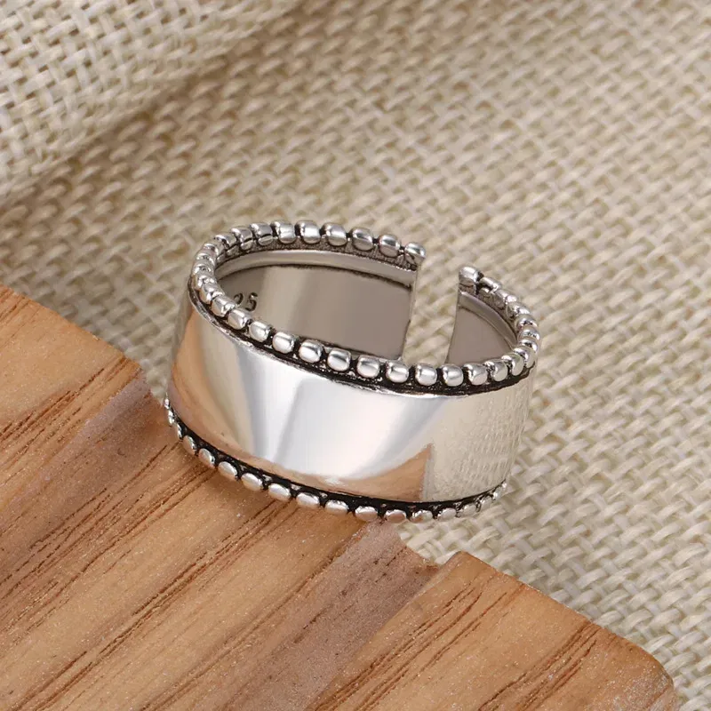 Punk Cool Hip Pop Smooth Round Rings for Women Adjustable Open Finger Rings Man Party Gift 2023