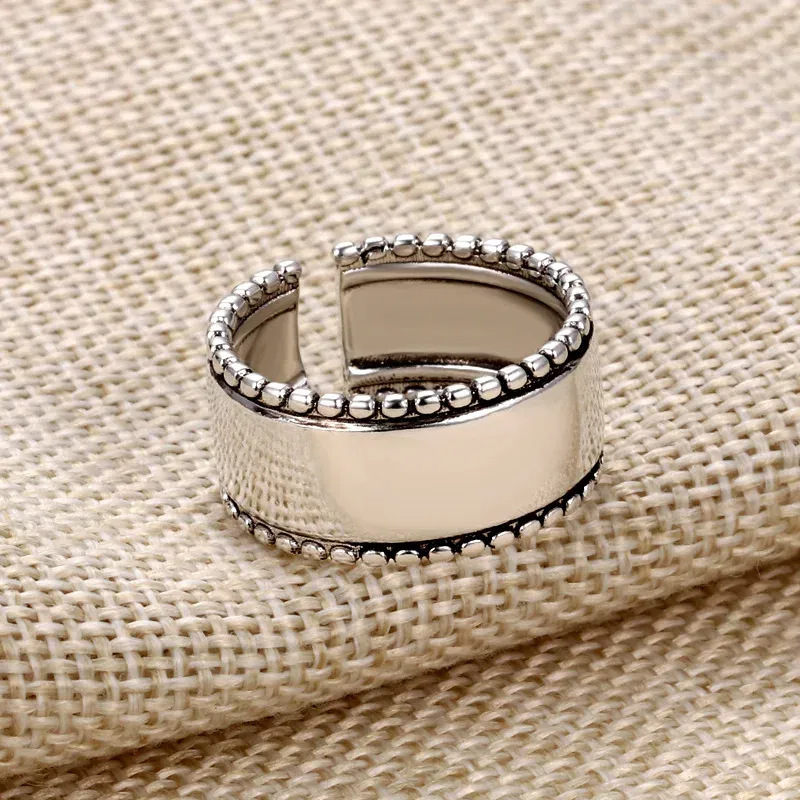 Punk Cool Hip Pop Smooth Round Rings for Women Adjustable Open Finger Rings Man Party Gift 2023