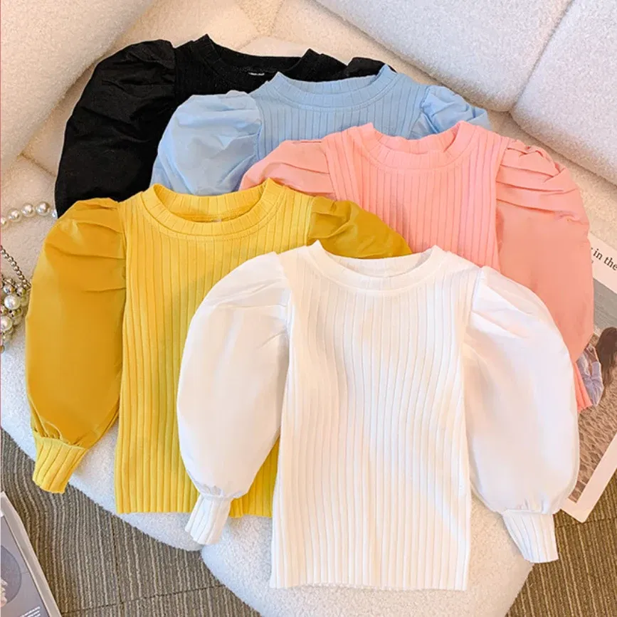 Color: WHITE, Kid Size: 3T - Girls White Long Sleeve T-shirt  Shirt Princess Shirt for Tddler Girl Sweet Pullover Casual Shirt Children Tops Pullover