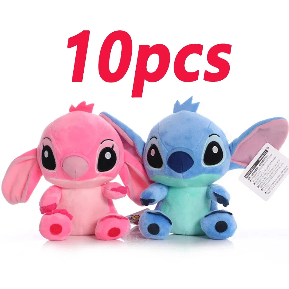 Color: Black - 12cm 20cm 25cm Stitch Stuffed Plush Models Cartoon Stuffed Plush Dolls Anime Plush Baby Toys Kawaii Kids Birthday Gift