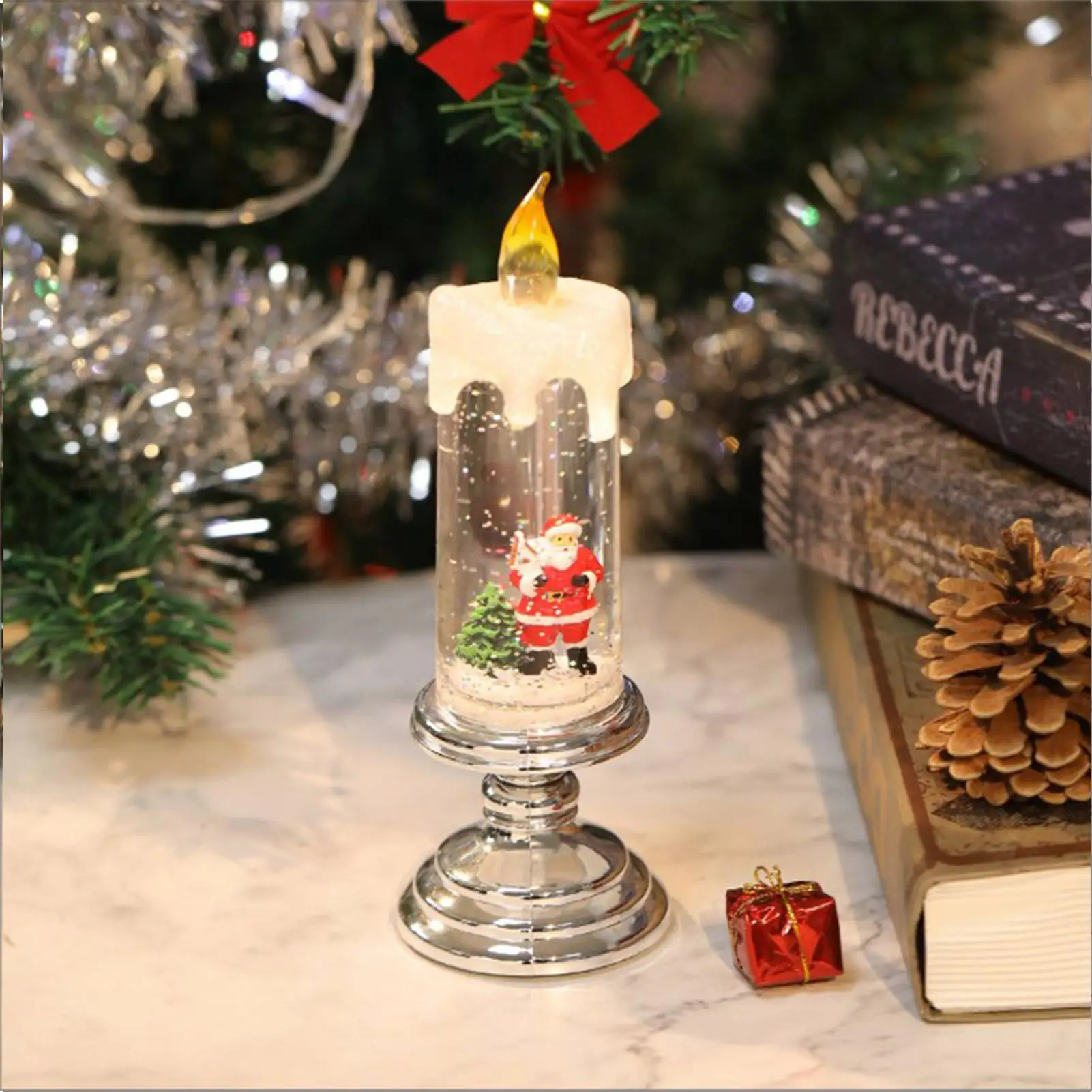 Color: Silver, Ships From: france - Led Christmas Candles Christmas Candles With Pedestal Christmas Party Ornament For Him Her Christmas Gift For Changing
