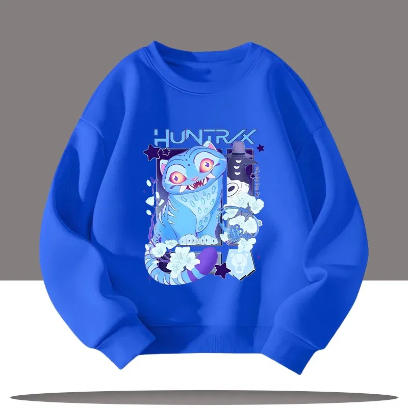 Color: Dark Grey, Kid Size: 5 - K-pop Demon Hunters New Children's Round-neck Sports Shirt with Cartoon Print - 3-12 Years Old Cute Girl Casual Top