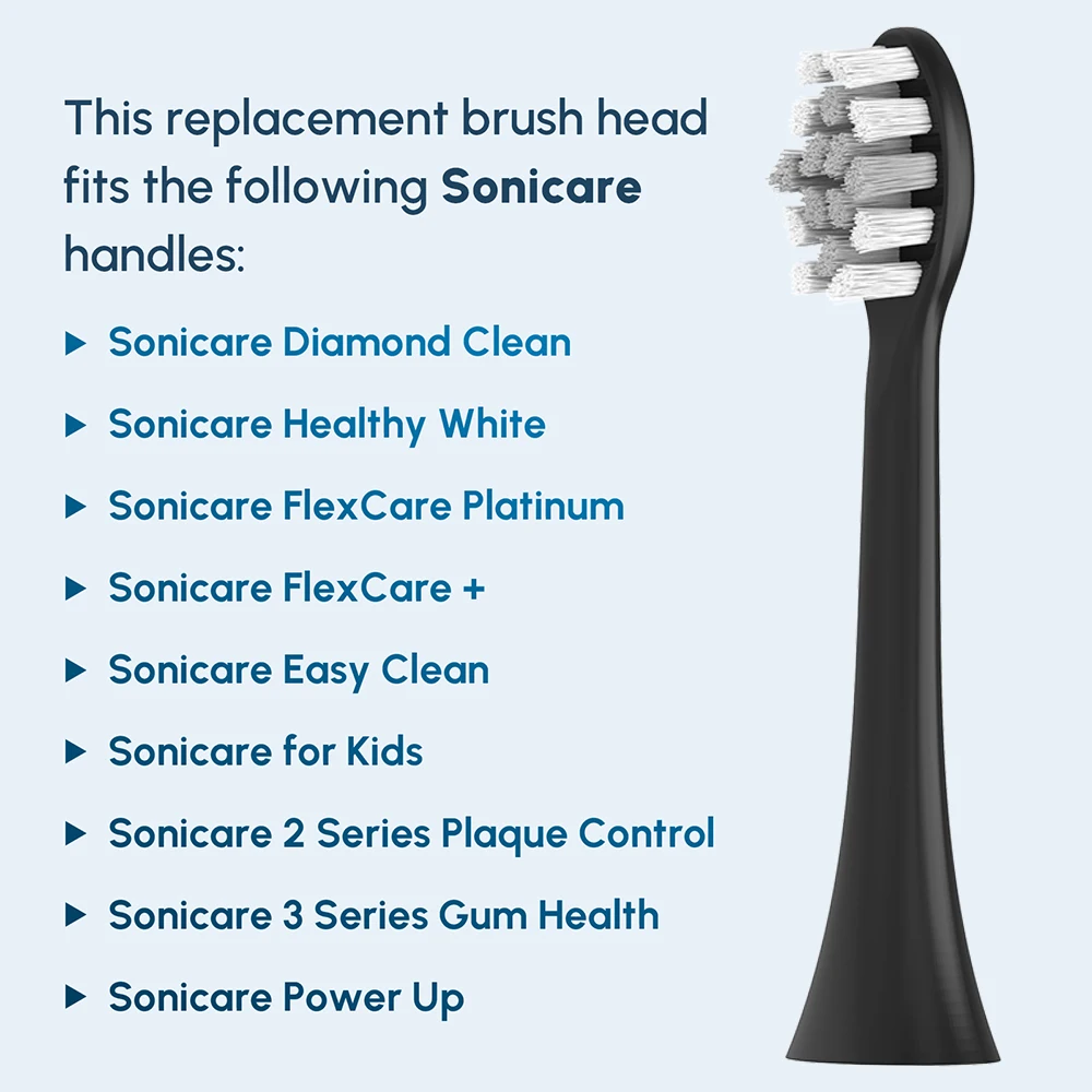 Color: black - Replacement Toothbrush Brush Heads Compatible with Philips Sonicare Professional Electric Toothbrush Pro1100 4100 6100 6500 7500