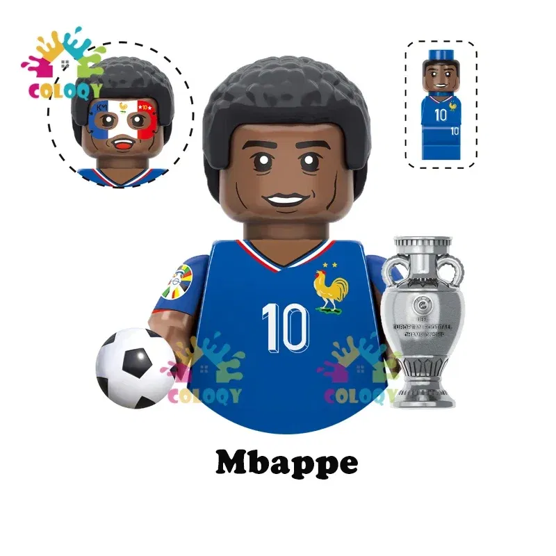 Color: Blue, Ships From: CHINA - Kids Toys World Famous Football Stars Building Blocks Sport Player Mini Action Figures Golden Cup Toys For Boys Christmas Gifts