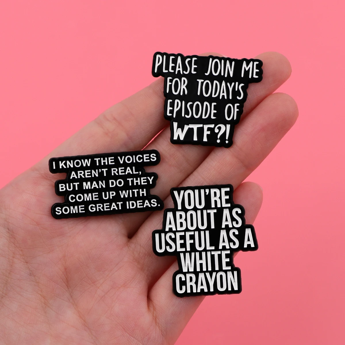 Metal color: Imitation Rhodium Plated - Funny Quotes Enamel Pin loves you Brooch Pines Lapel Pins Badge on Backpack Clothing Accessories Fashion Jewelry Friends Gifts