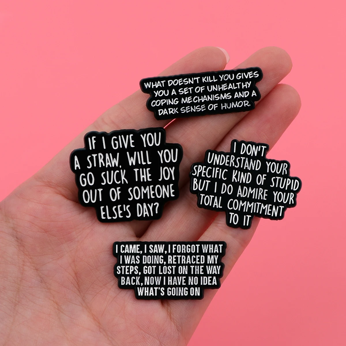 Metal color: Imitation Rhodium Plated - Funny Quotes Enamel Pin loves you Brooch Pines Lapel Pins Badge on Backpack Clothing Accessories Fashion Jewelry Friends Gifts
