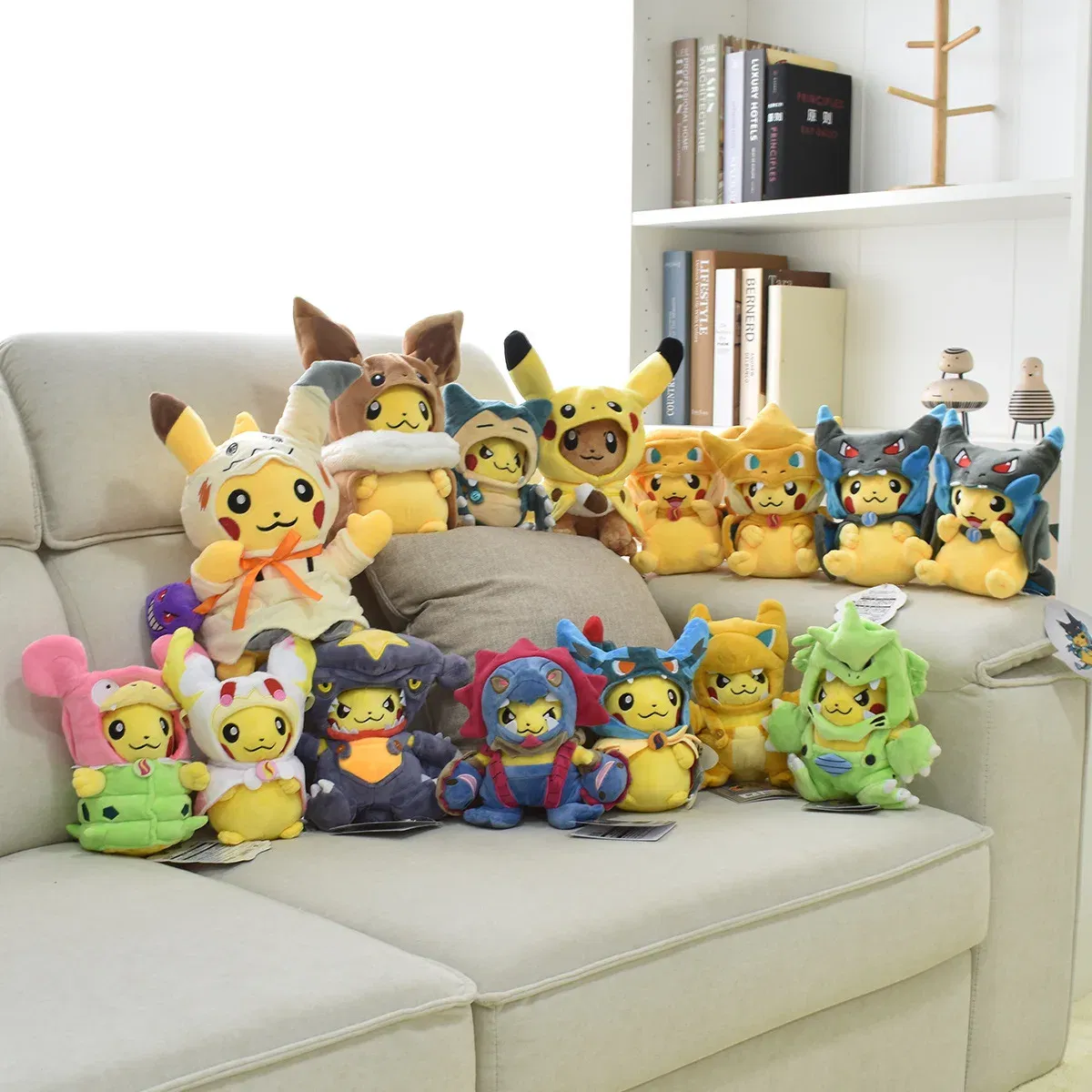 Color: Brown - Pokemon Pikachu Cosplay Toys Charizard Snorlax Garchomp Tyranitar Hydreigon Anime Stuffed Plush Cartoon Peluche Dolls
