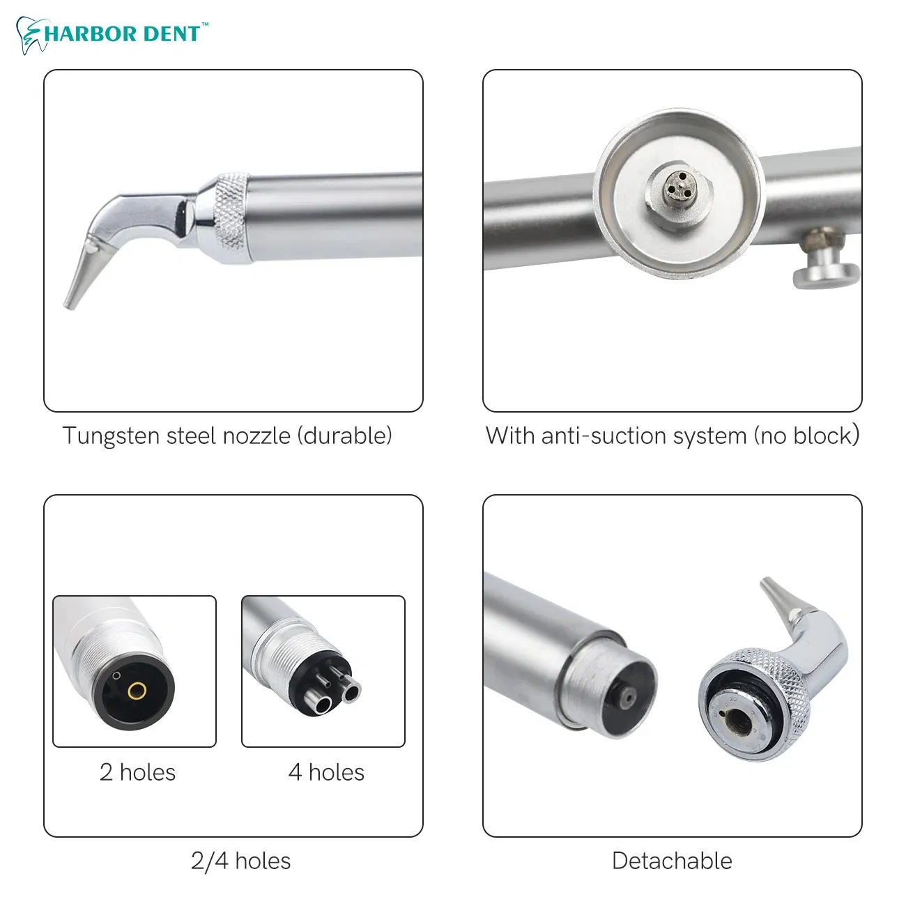 Color: Red - Dental Aluminum Oxide Micro Blaster Four-Hole Interface Microetcher Sandblasting Alumina System Dental Instrument
