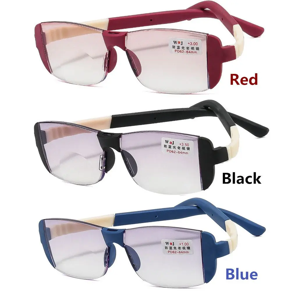 Frame Color: Pinkish Grey, Eye Prescription: +400 - Fashion Anti-Blue Light Reading Glasses Urltra-Light Eye Protection Men Women Elegant Comfortable Eyeglasses Unisex Glasses