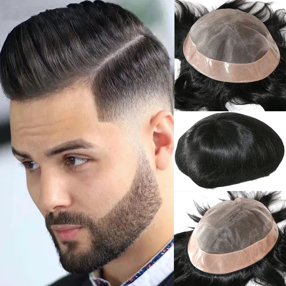 Toupee Color: 10R#, Toupee Density: 130%, Length: 6 inches, Toupee Size: 7x9, Toupee Design: free - 20MM Curly Brown Black Super Durable Mono Lace&Pu Mens Toupee Wig Human Hair 15mm Capillary Prosthesi Weave Replacement For Male