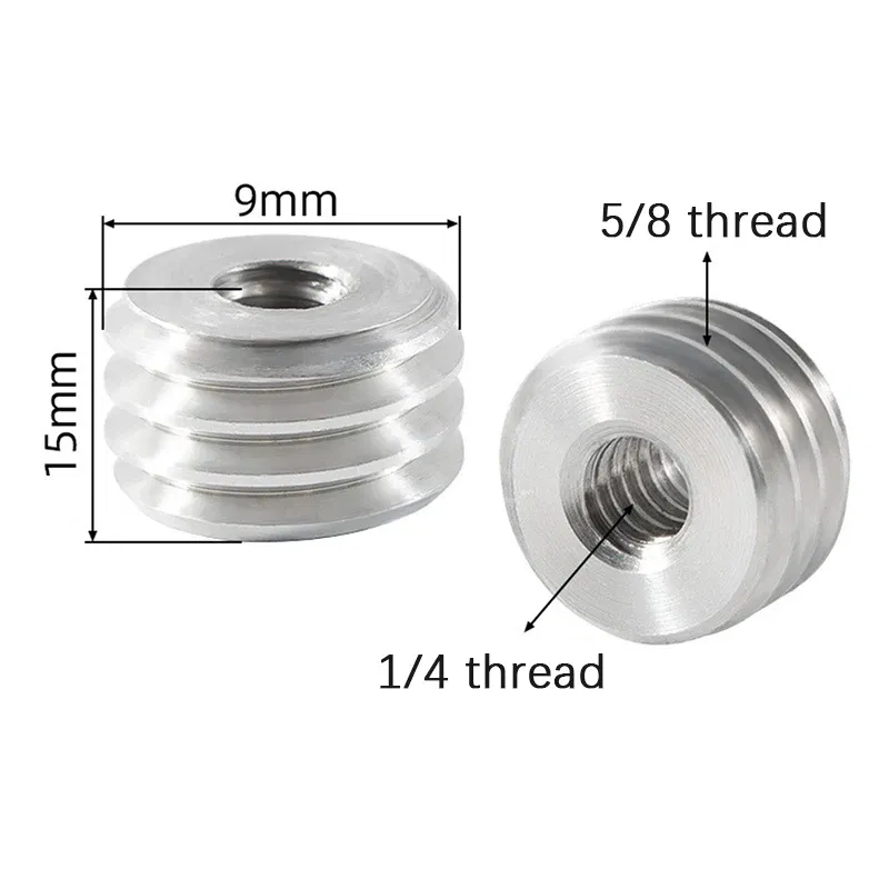 Color: Dark Grey - Camera Screw Conversion Nut 5/8 To 3/8 To 1/4 Inch Adapter Mount For DSLR Tripod Monopod Quick Release Plate Stands Camera Acc
