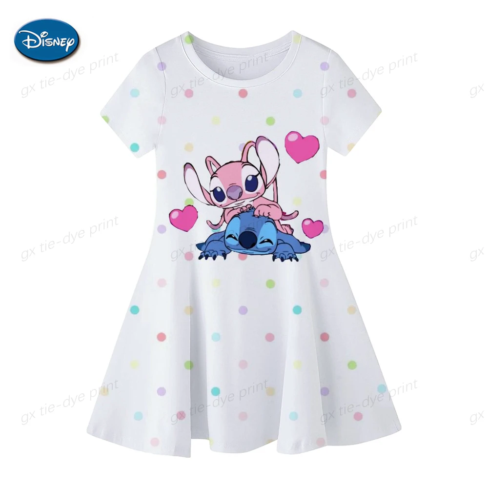 Color: GRAY, Ships From: CHINA, Kid Size: 7 - Fashion Baby Girls Stitch Dress Summer Dress Cartoon Stitch Dress Princess Stitch Dress Children's Girl Clothing 0-14 Years