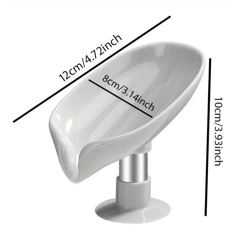 Color: Clear - 1-2Pcs Drain Soap Holder Bathroom Items Leaf Shape Wall Soap Dish for Bathroom Punch-free Suction Cup Standing Things the Home