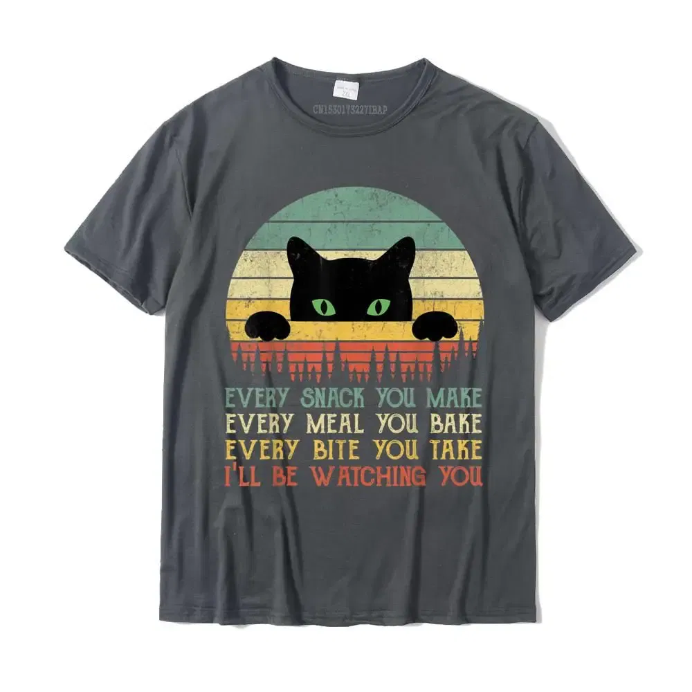 Color: Dark Grey, Size: M - Every Snack You Make Cat Funny Cat Mom Cat Mama Cat Dad T-Shirt Cotton T Shirts For Men Custom T Shirt Rife Printed
