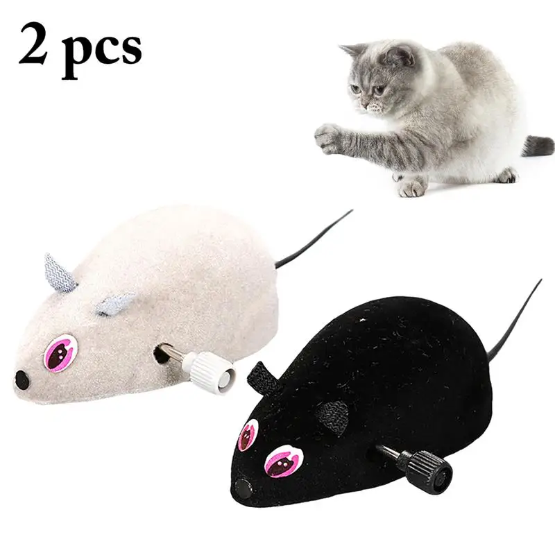 Color: Black, Size: M - RC Toy Wireless Winding Mechanism Mouse Cat Toy For Cat Dog Pet Trick Playing Toy Plush Rat Mechanical Motion Rats Dropshipping