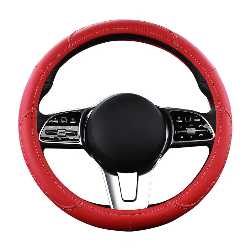 Color Name: Black - Car Anti-Slip Leather Steering wheel Cover Universal car Steering Wheel Protective Cover Fashion Style 38cm Pink