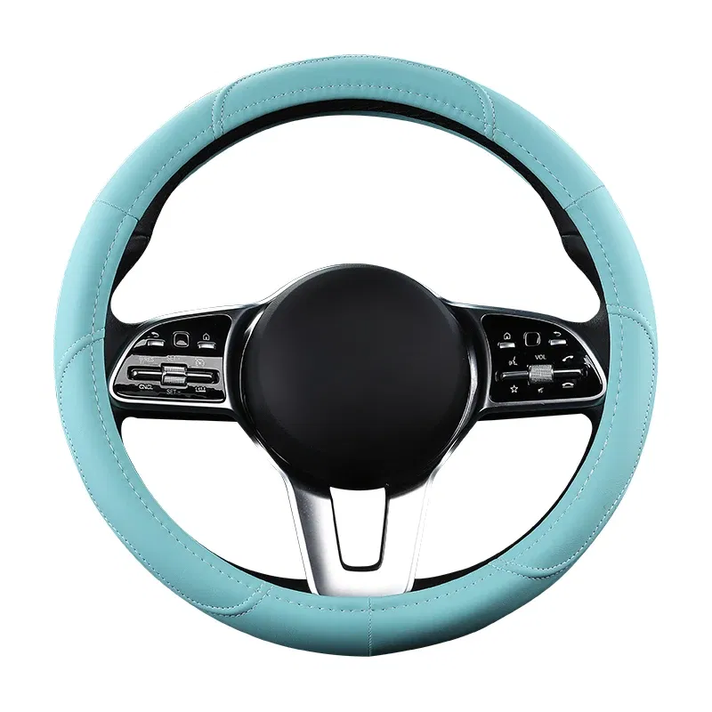 Color Name: Black - Car Anti-Slip Leather Steering wheel Cover Universal car Steering Wheel Protective Cover Fashion Style 38cm Pink