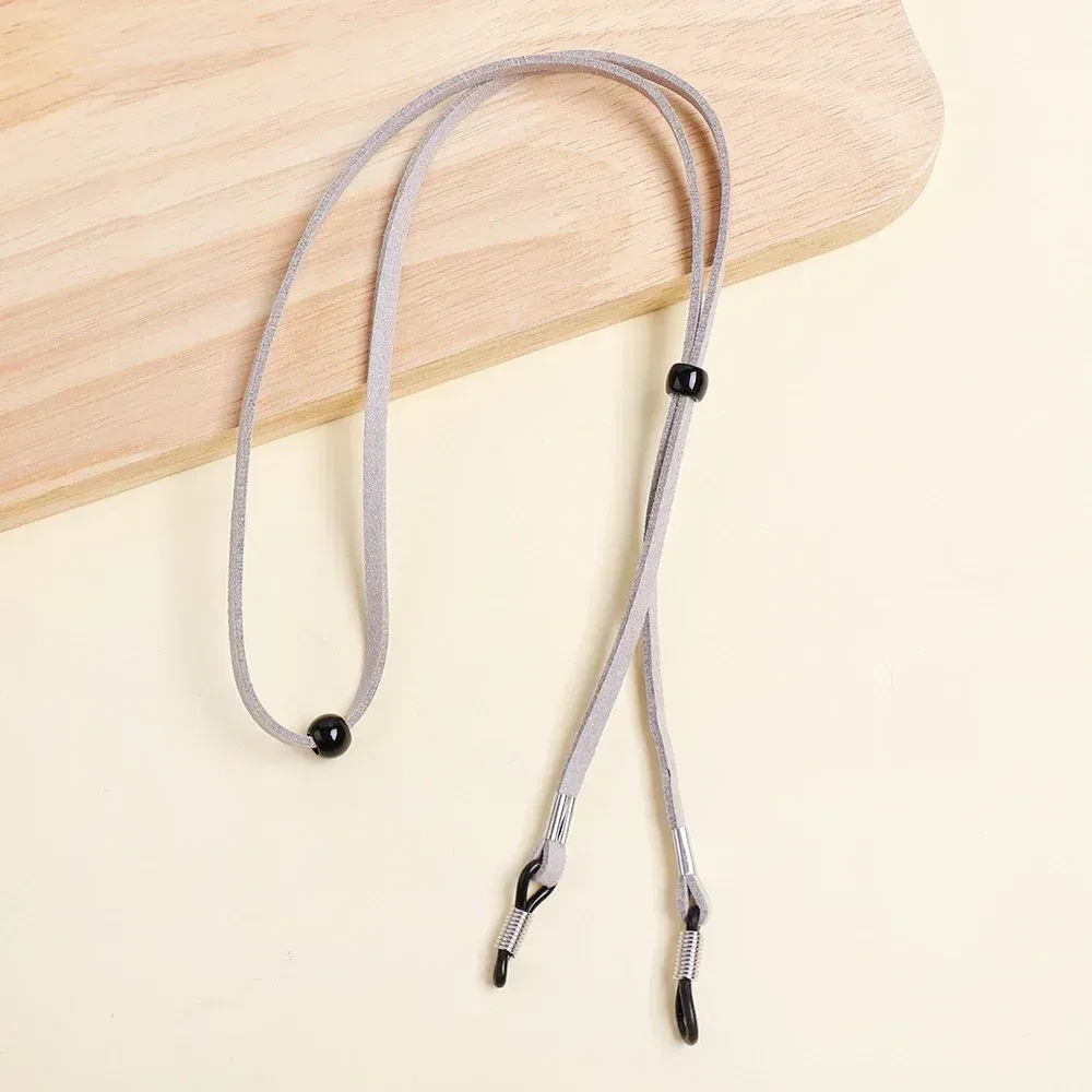 Color: Dark Grey, Ships From: CHINA - Men Leather High Quality Anti-slip Sunglasses Lanyard Strap Eyeglass Reading Glasses Chain Cord Holder Glasse Necklace Unisex