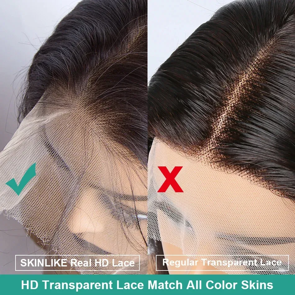 Hair Color: #2, Stretched Length: 20inches, Density: 200%, Ships From: CHINA - 30 38 Inch 13x6 HD Body Wave Lace Front Wig Pre Plucked Black Loose Wave 13x4 Lace Frontal Wig 100% Human Hair Wigs For Women