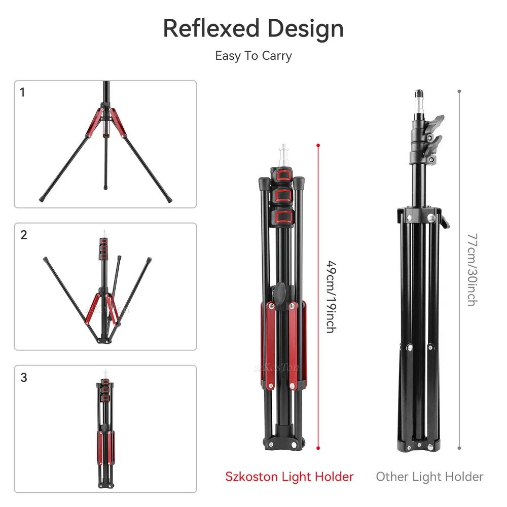 Color: APRICOT, Ships From: CHINA - 1.9M/75Inch Aluminium Light Stand Photography Light Tripod Monopod Light Bracket for LED Video Light Flash Travel 1/4 Screw