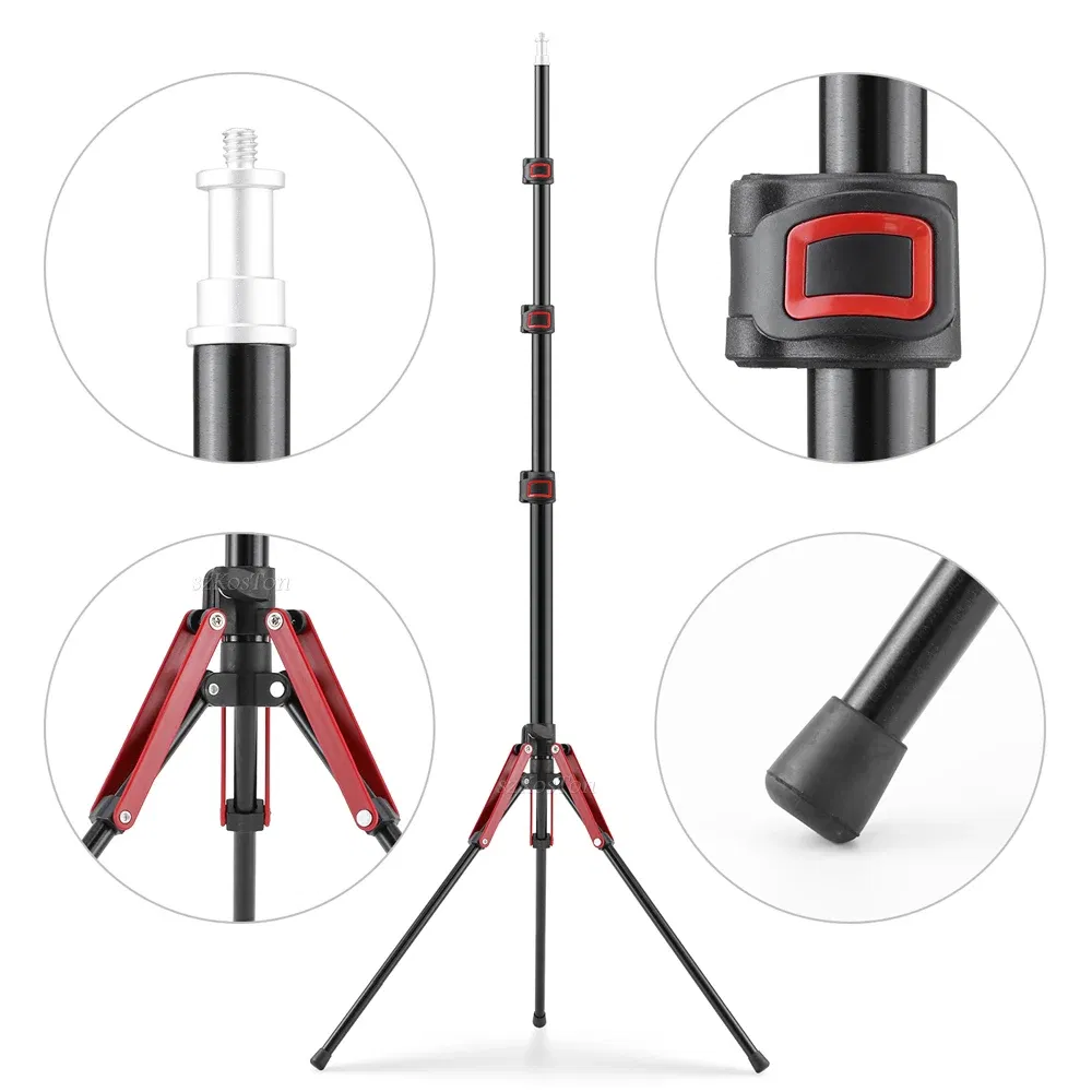 Color: APRICOT, Ships From: CHINA - 1.9M/75Inch Aluminium Light Stand Photography Light Tripod Monopod Light Bracket for LED Video Light Flash Travel 1/4 Screw