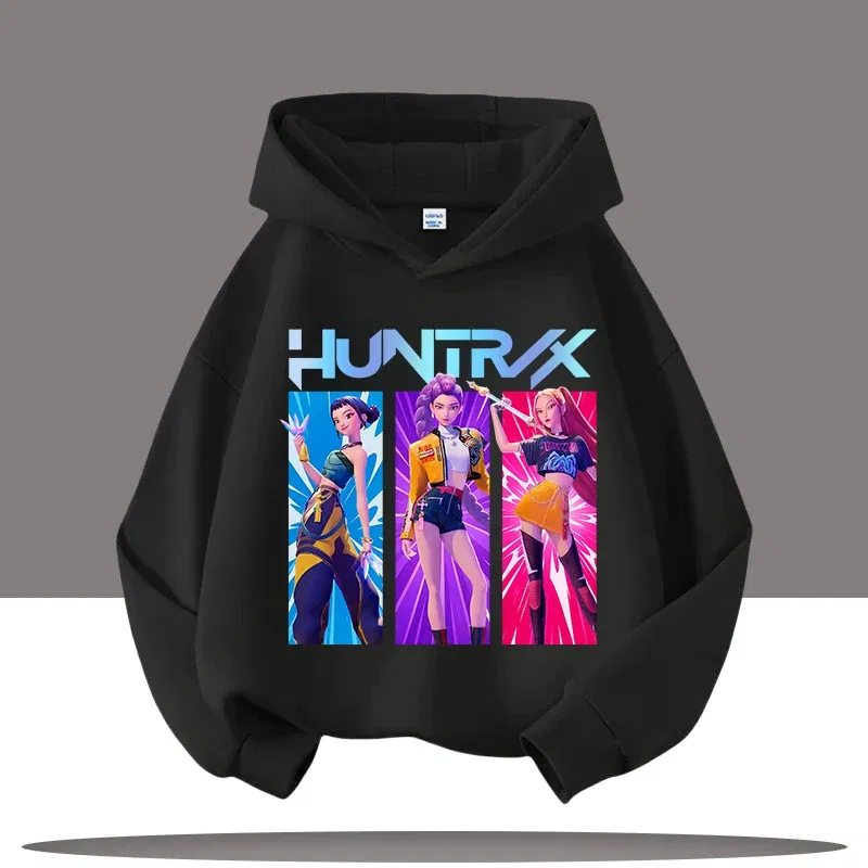 Color: Beige, Kid Size: 8 - Y2K KPop Demon Hunters Hoodies Teenage Girls Boys Rumi KPop Demon Hunters Hoody Autumn Casual Long Sleeve Children's Clothing