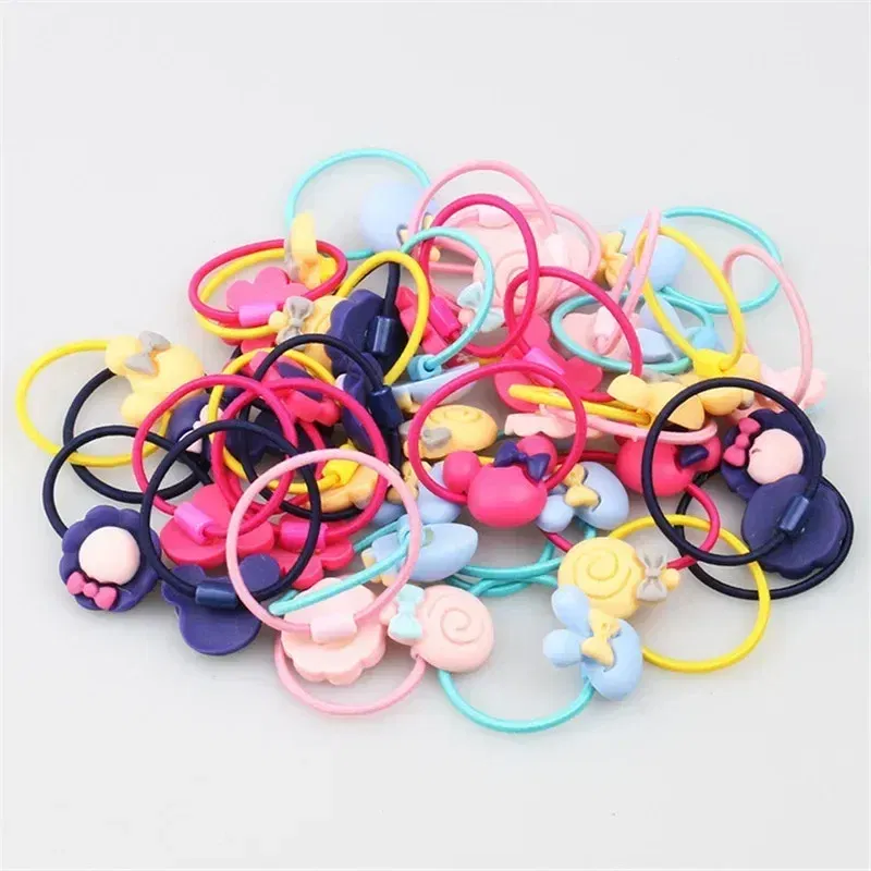 Color: Green - 40Pcs/Lot New Headband Hairband Girls Hair Accessories Gift Box Elastic Hair Bands Flower Hair Clip Bows Cute Hairbands for Kids