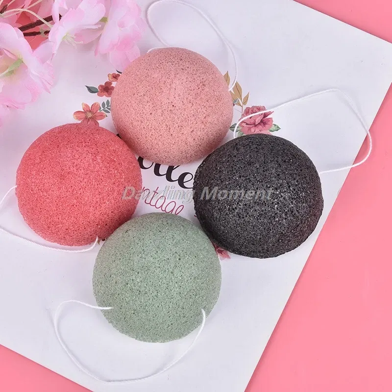 Color: WHITE - Makeup Konjac Sponge Exfoliator Cleanse Konjac Sponge Natural Konjac Konnyaku Puff Face Wash Cleaning Sponge