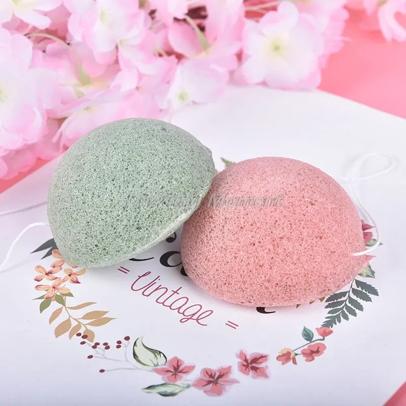 Color: WHITE - Makeup Konjac Sponge Exfoliator Cleanse Konjac Sponge Natural Konjac Konnyaku Puff Face Wash Cleaning Sponge
