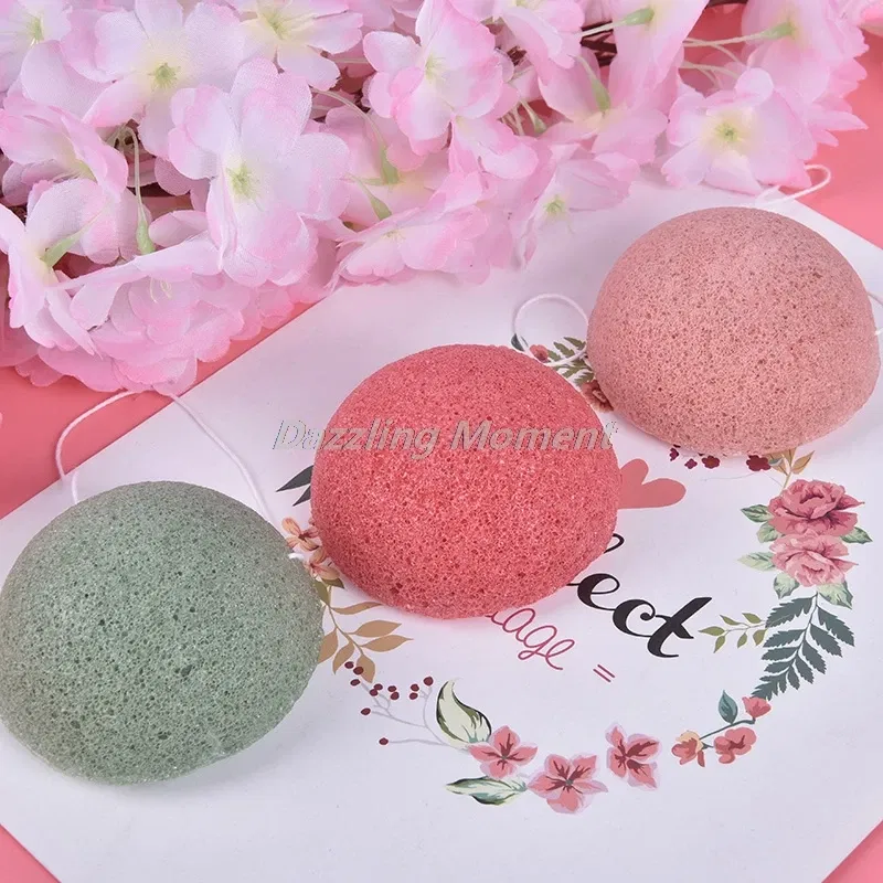 Color: WHITE - Makeup Konjac Sponge Exfoliator Cleanse Konjac Sponge Natural Konjac Konnyaku Puff Face Wash Cleaning Sponge