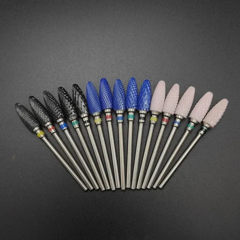 Color: Army Green - Ceramic Carbide Nail Drill Bit Rotate Burr Milling Nail Cutter Bits Electric Drill Machine For Manicure Pedicure Tools
