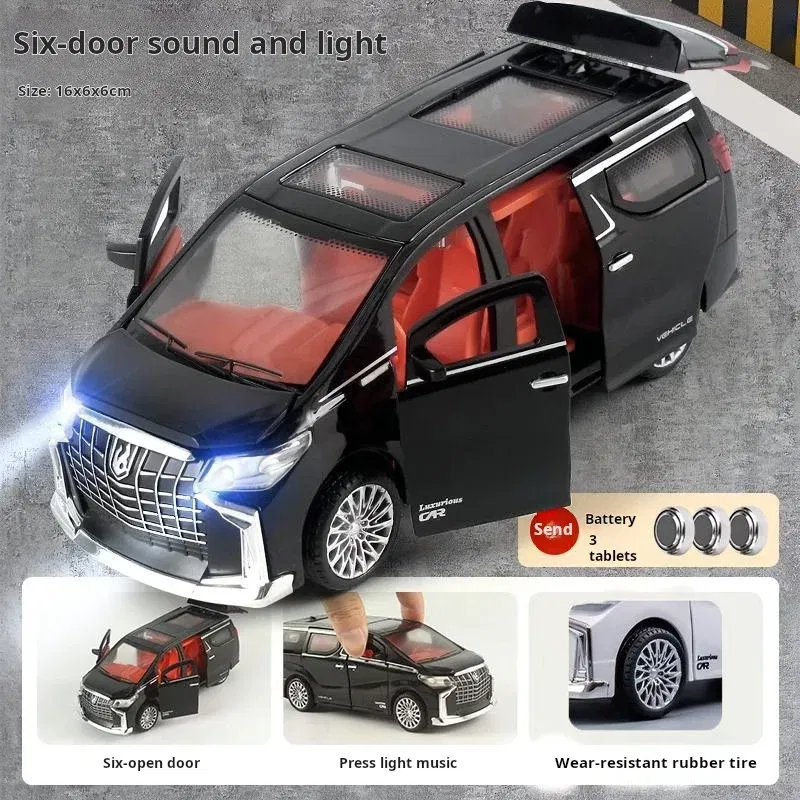Color: black - 1:32 Mini Car Diecast Ambulance Fire-Truck Policecar Model Sound And Light Vehicle Simulation Collection Gifts Toys Boys