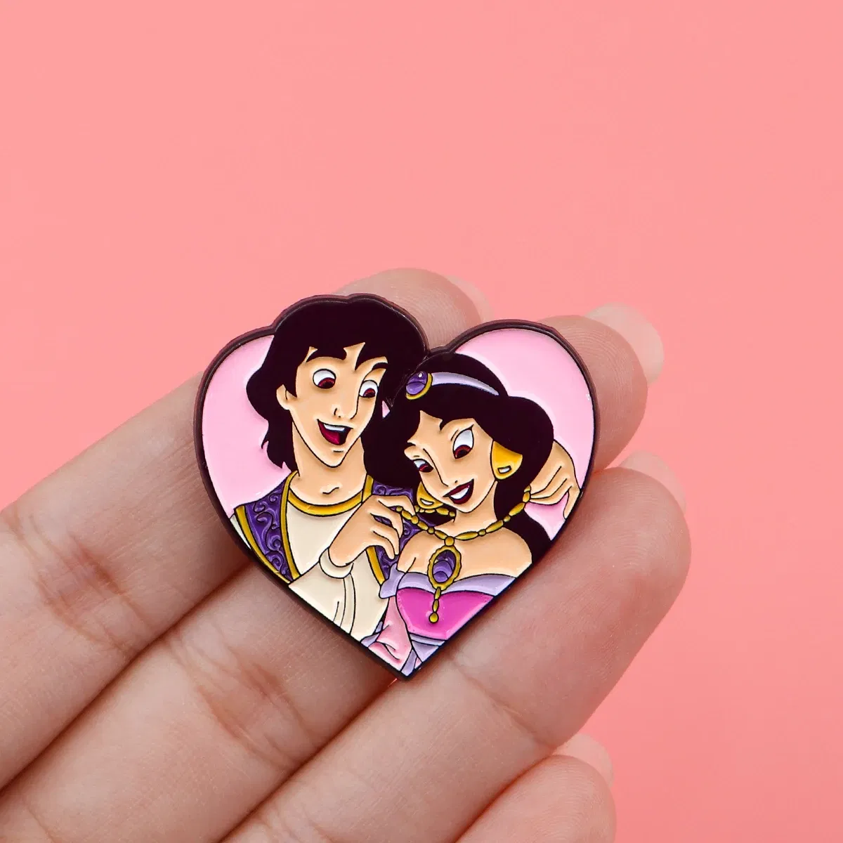 Metal color: Light Yellow Gold Color - Anime Princess Enamel Pin Cartoon Brooch Pines Lapel Pins Badge on Backpack Clothing Accessories Fashion Jewelry Couple Gifts